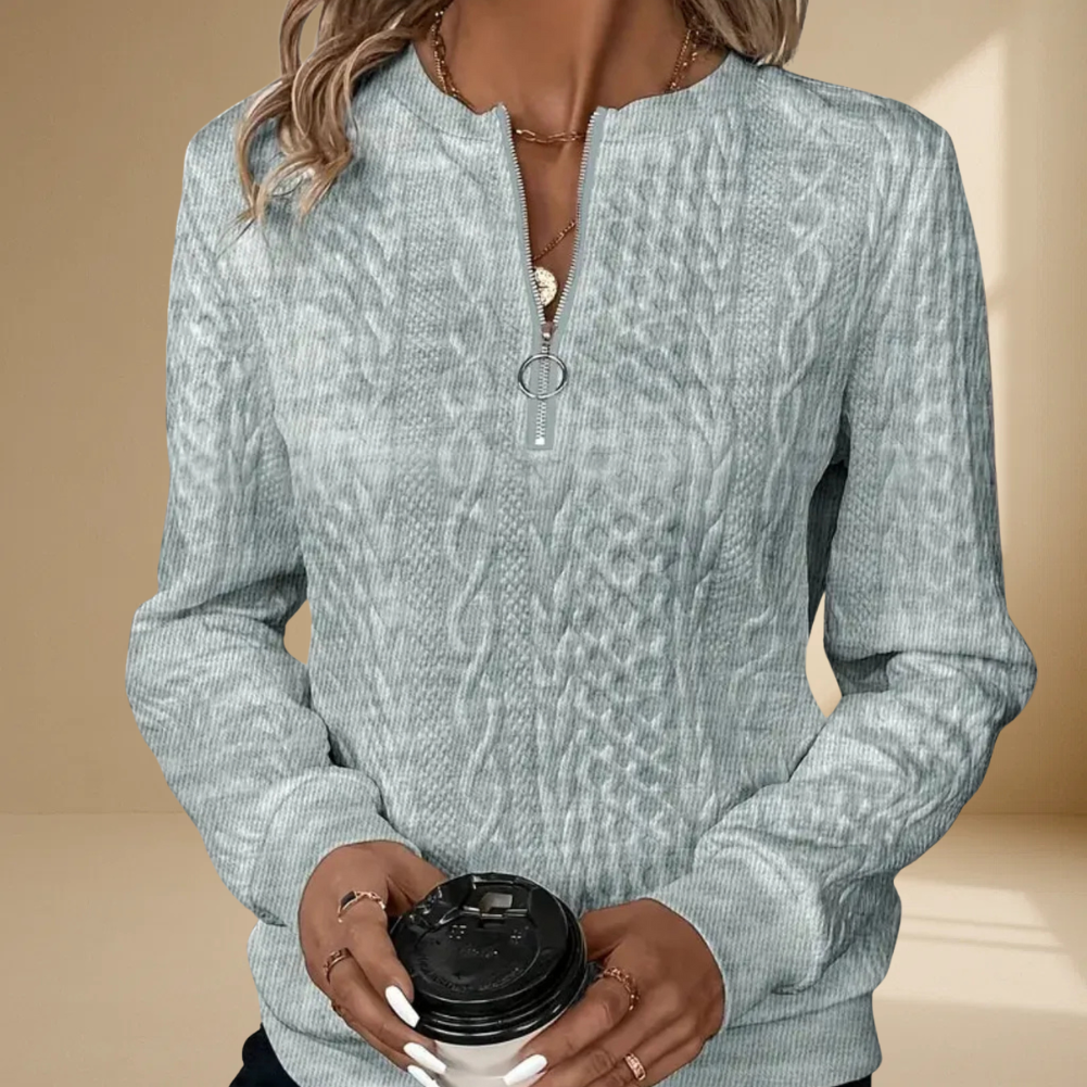 KARIN™ | TIDLØS STRIKKET GENSER MED GLIDELÅSDETALJ