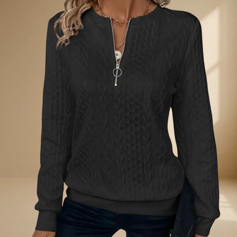 KARIN™ | TIDLØS STRIKKET GENSER MED GLIDELÅSDETALJ