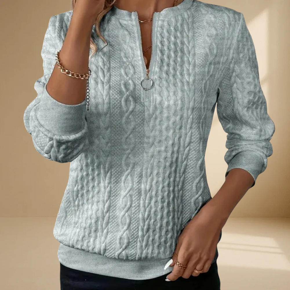 KARIN™ | TIDLØS STRIKKET GENSER MED GLIDELÅSDETALJ