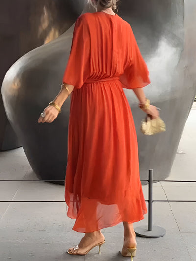 ALFHILD™ | ELEGANT MIDI-KJOLE MED LUKSURIØST FALL